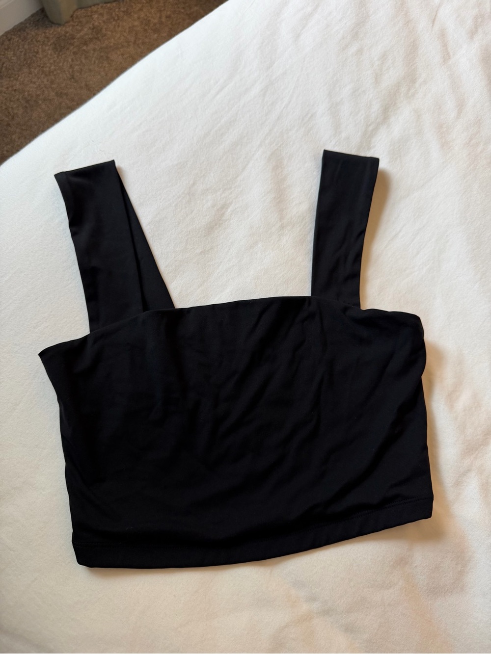 Dynamite Black Square-Neck Crop Tank